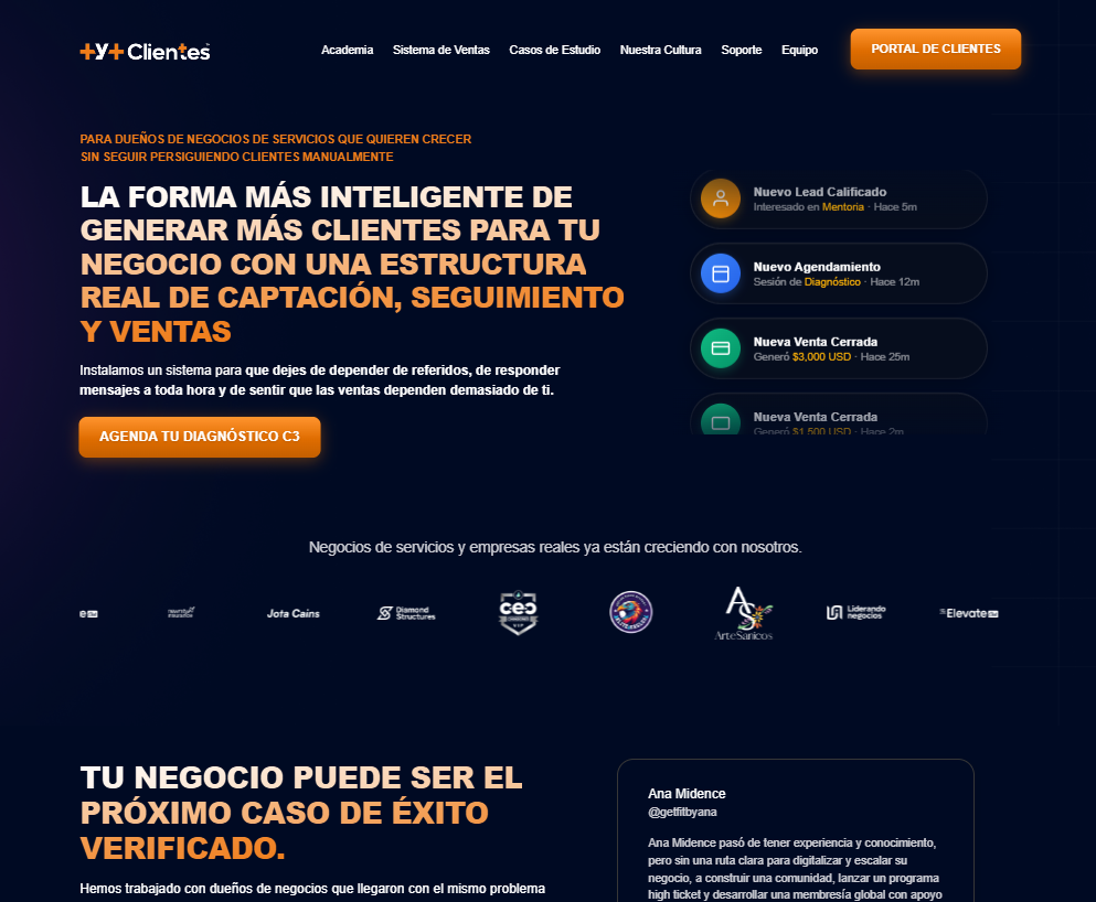 Sitio web de Más y Más Clientes